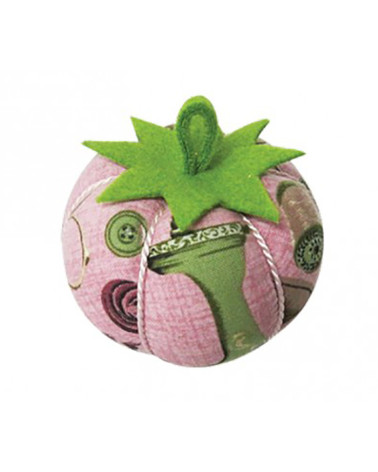 Couture print pin holder tomatoes on pink background