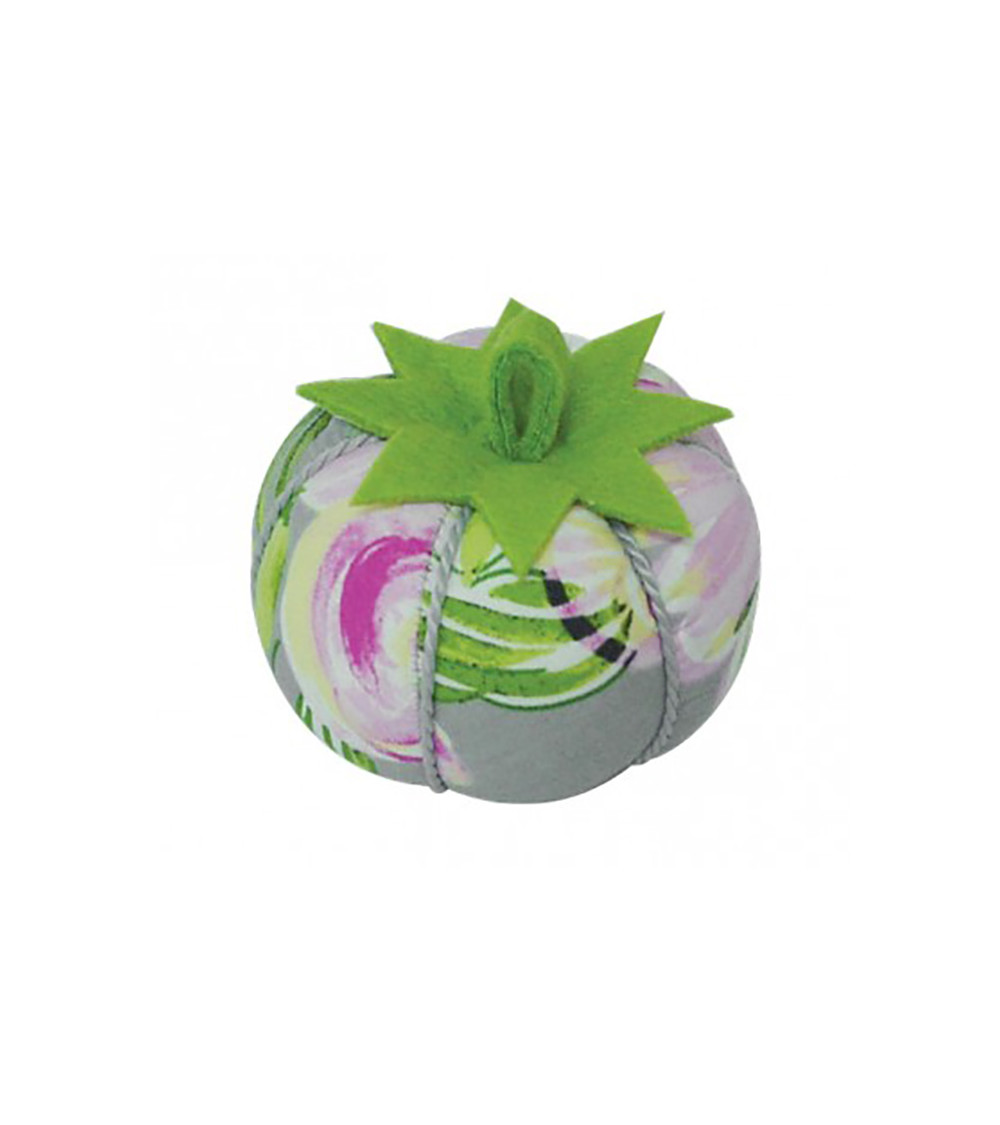 Watercolor flower pin tomatoes on gray background