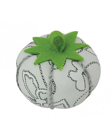 Porta alfileres de tomate estampado gris