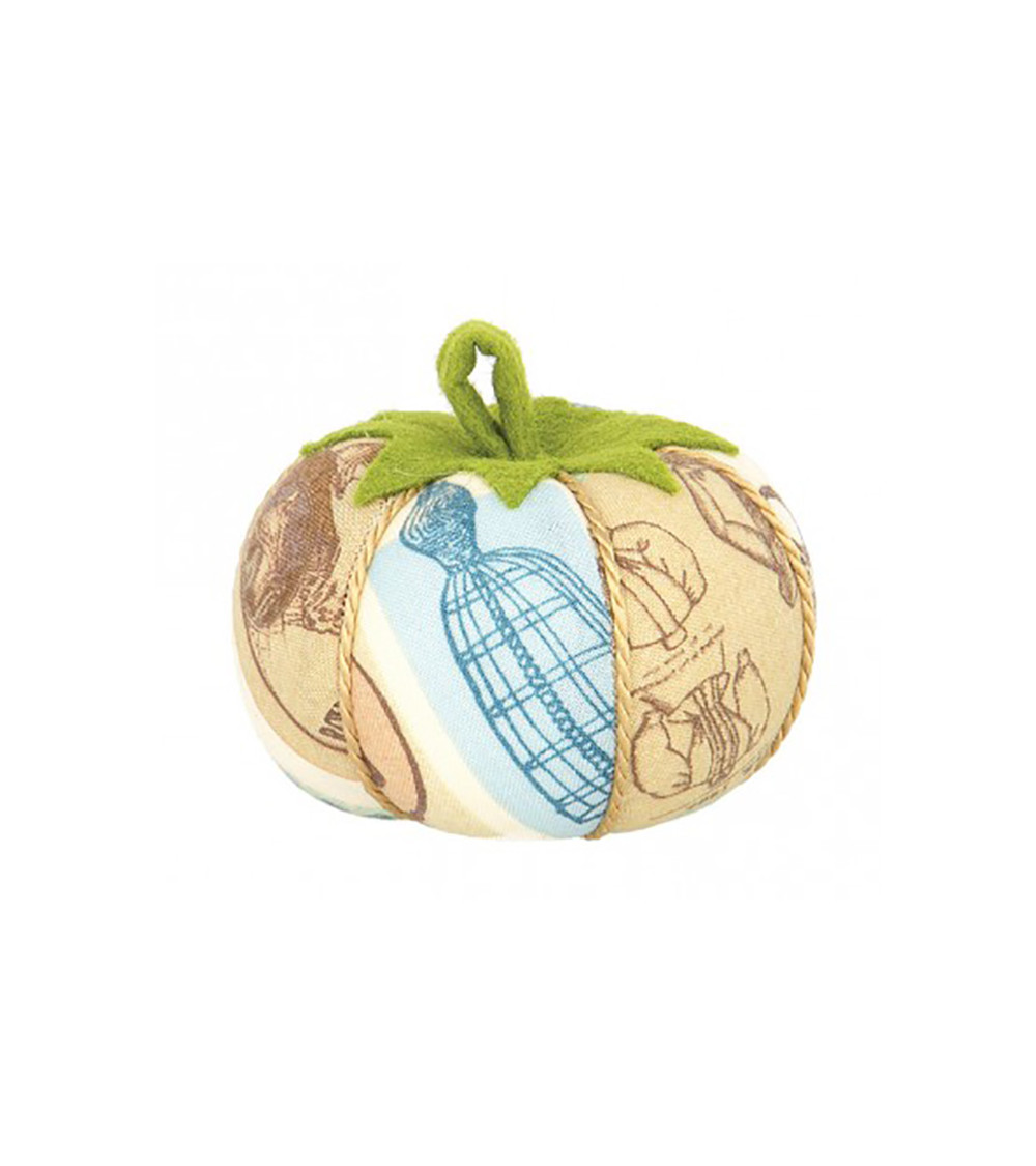 Tomatoes pin holder vintage beige blue