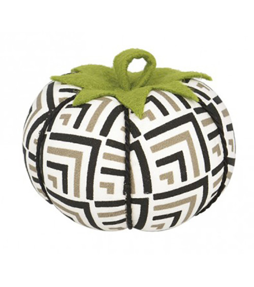 Brown and black geometric print pin holder tomatoes