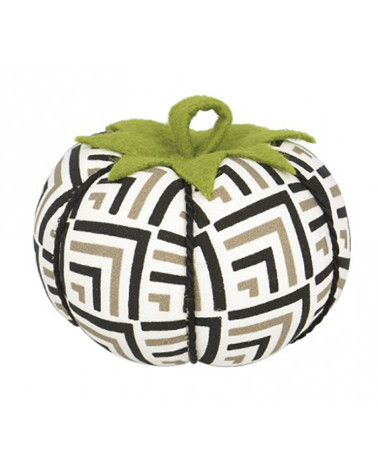 Brown and black geometric print pin holder tomatoes