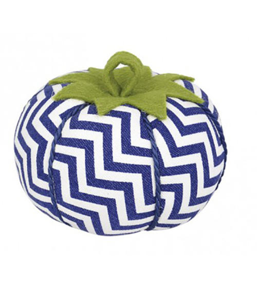 Pin holder tomatoes blue and white geometric print