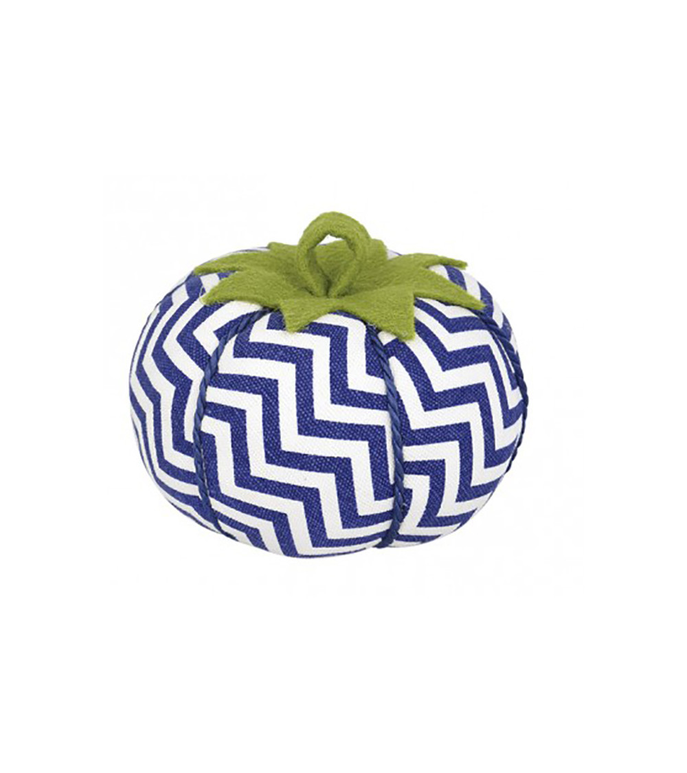 Pin holder tomatoes blue and white geometric print