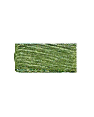 25m muslin ribbon in olive green polyamide