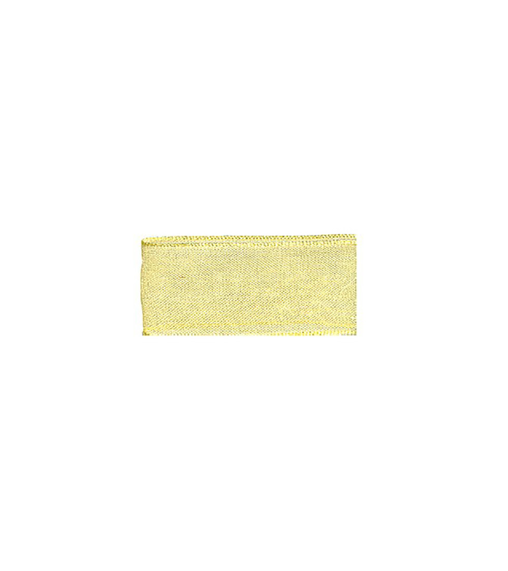 25m muslin ribbon in lemon yellow polyamide