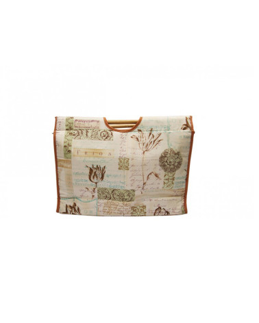 Sac à tricot en tissu matelassé 42cm fleurs anciennes