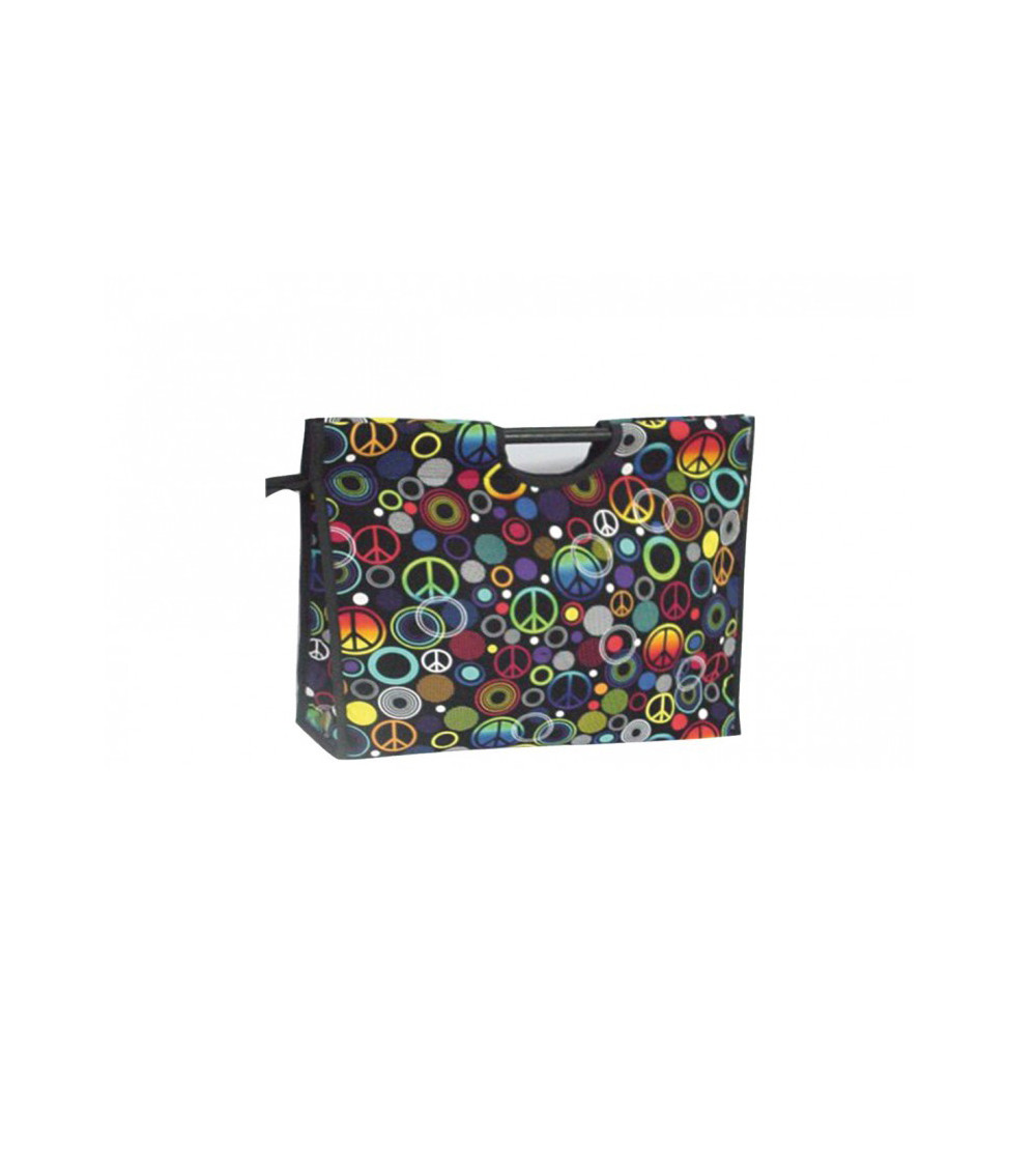 Borsa porta maglia in tessuto trapuntato 42 cm pace e amore