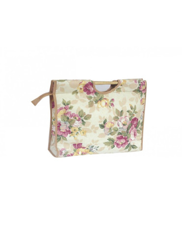 Knitting bag in quilted fabric 42cm old pink