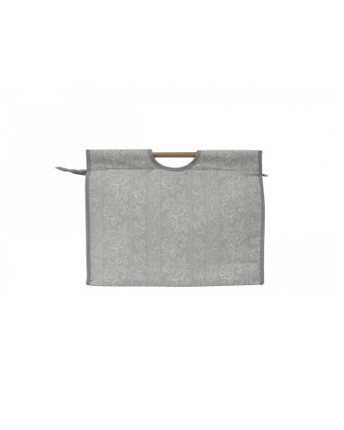 Sac à tricot en tissu matelassé 42cm fleurs en dentelle