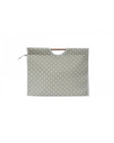 Sac à tricot en tissu matelassé 42cm pois beiges