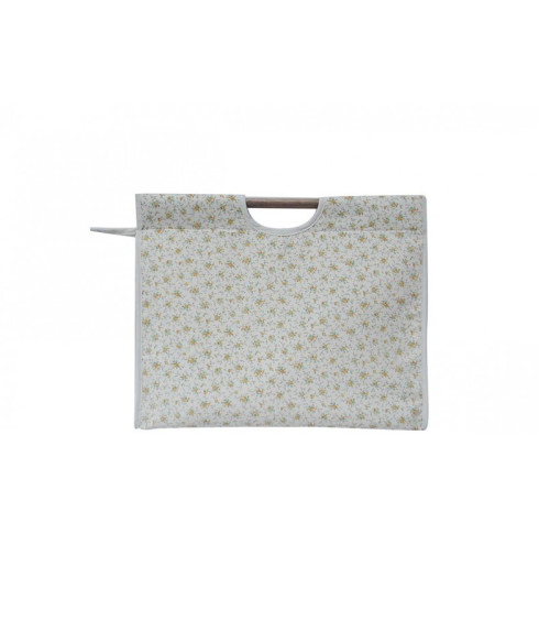 Knitting bag in quilted fabric 42cm liberty white