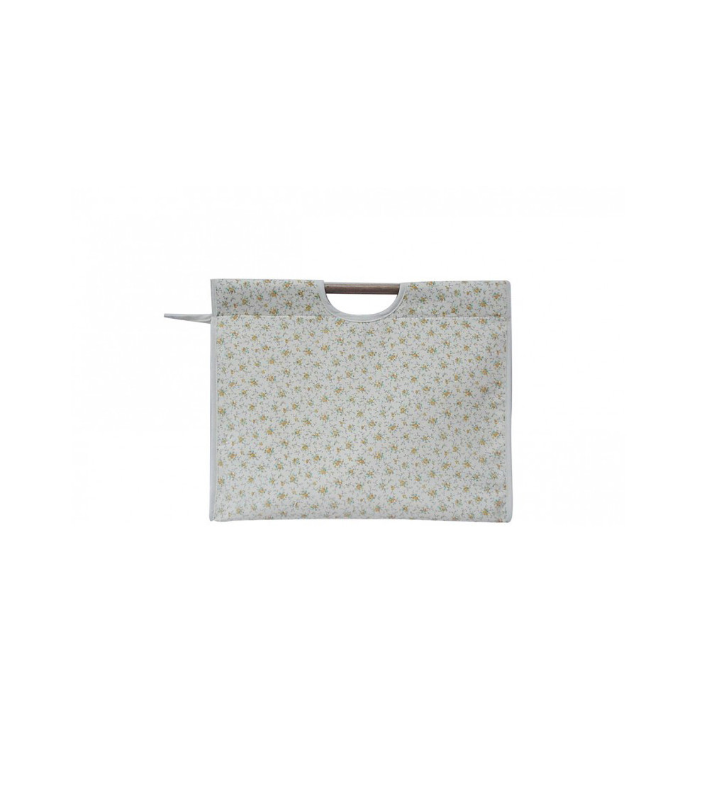 Sac à tricot en tissu matelassé 42cm liberty blanc