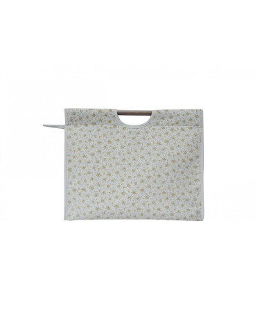 Knitting bag in quilted fabric 42cm liberty white