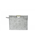 Sac à tricot en tissu matelassé 42cm papillons gris