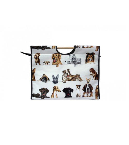 Sac à tricot en tissu matelassé 42cm chien