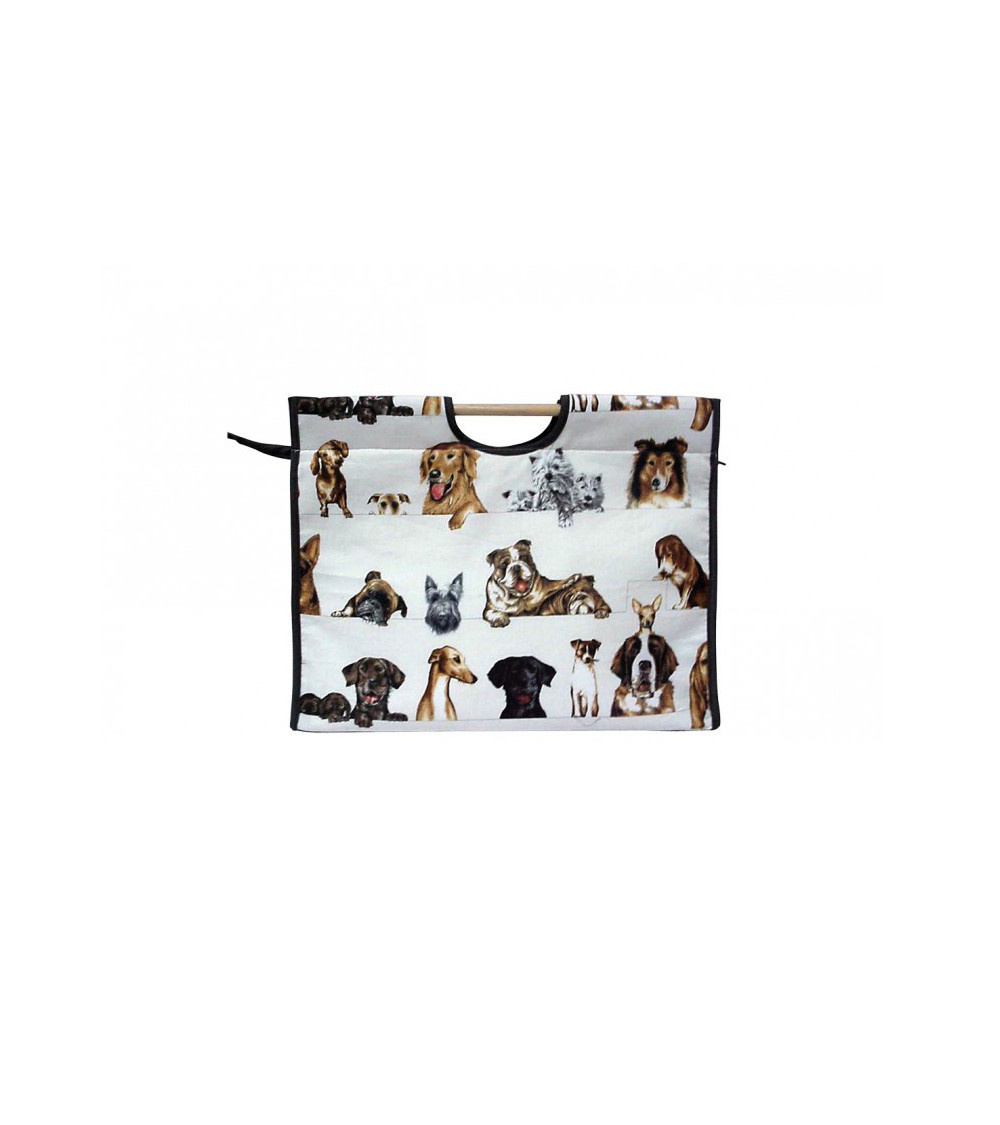 Sac à tricot en tissu matelassé 42cm chien