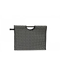 Sac à tricot en tissu matelassé 42cm pois noirs