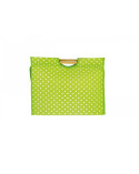 Sac à tricot en tissu matelassé 42cm pois verts