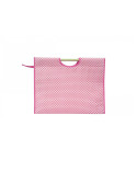 Sac à tricot en tissu matelassé 42cm pois Fuchsia 