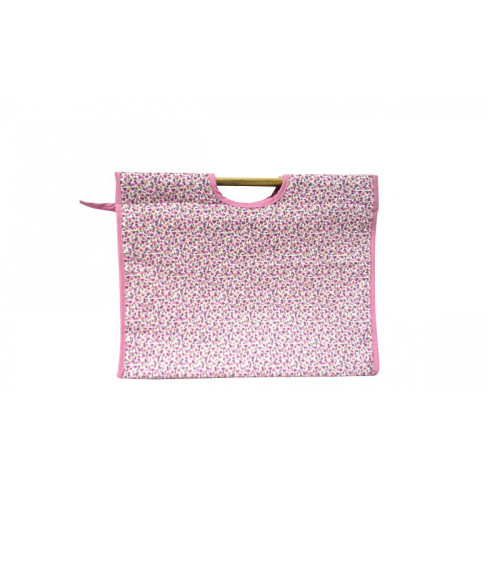 Sac à tricot en tissu matelassé 42cm liberty mauve