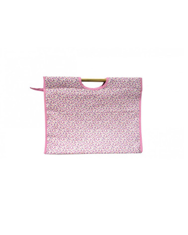 Knitting bag in quilted fabric 42cm liberty purple