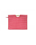 Sac à tricot en tissu matelassé 42cm pois rouges