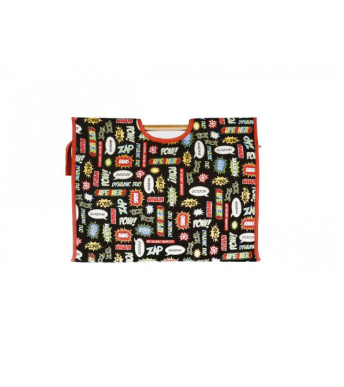 Quilted fabric knitting bag 42cm pow bang