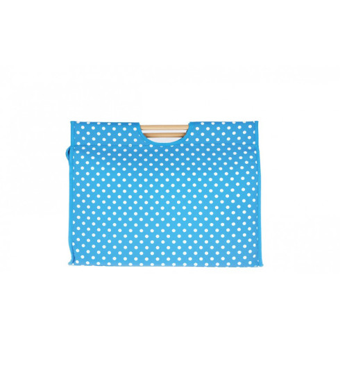 Knitting bag in quilted fabric 42cm blue dots