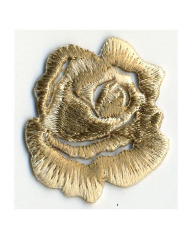 Small beige rose iron-on patch