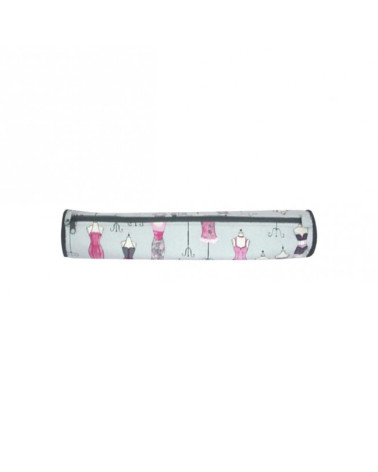 Knitting needle bag in quilted fabric 45cm pink mannequins