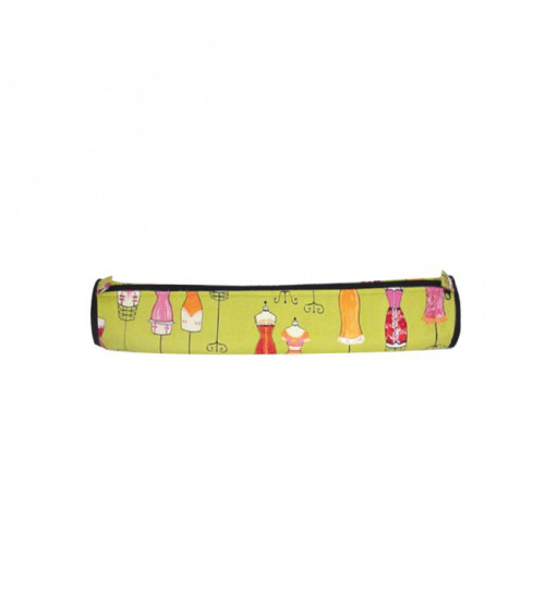 Knitting needle bag in quilted fabric 45cm green mannequins