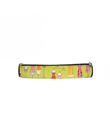 Knitting needle bag in quilted fabric 45cm green mannequins