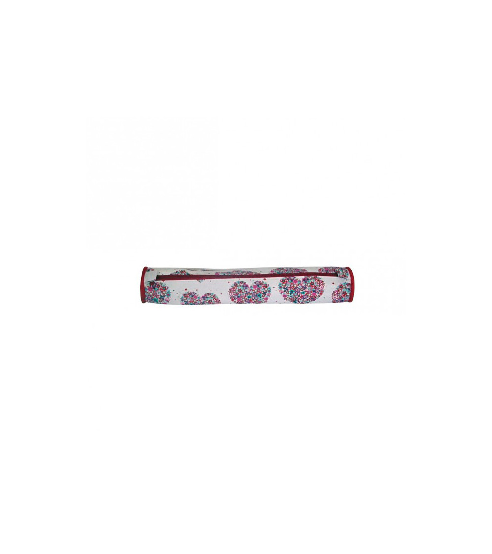 45cm Quilted Fabric Knitting Needle Bag Red Flower Hearts