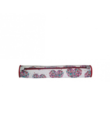 45cm Quilted Fabric Knitting Needle Bag Red Flower Hearts