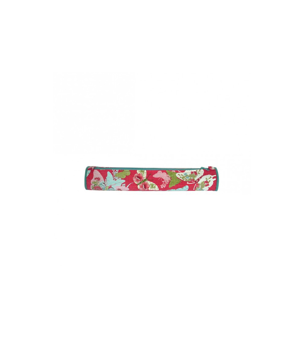 45cm Red Butterflies Quilted Fabric Knitting Needle Bag