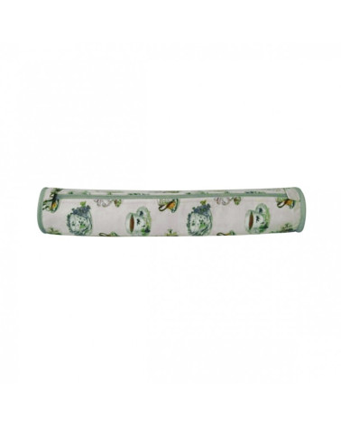 Quilted fabric knitting needle bag 45cm green teacups