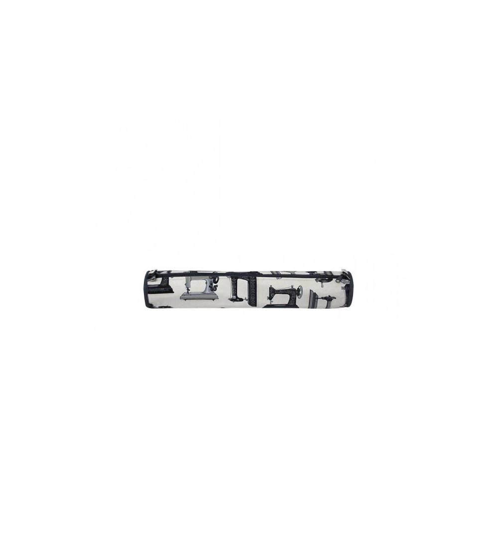 Quilted fabric knitting needle bag 45cm black and white sewing machine