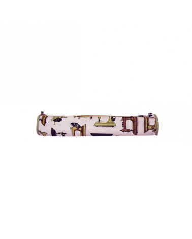 Quilted fabric knitting needle bag 45cm pink sewing machine