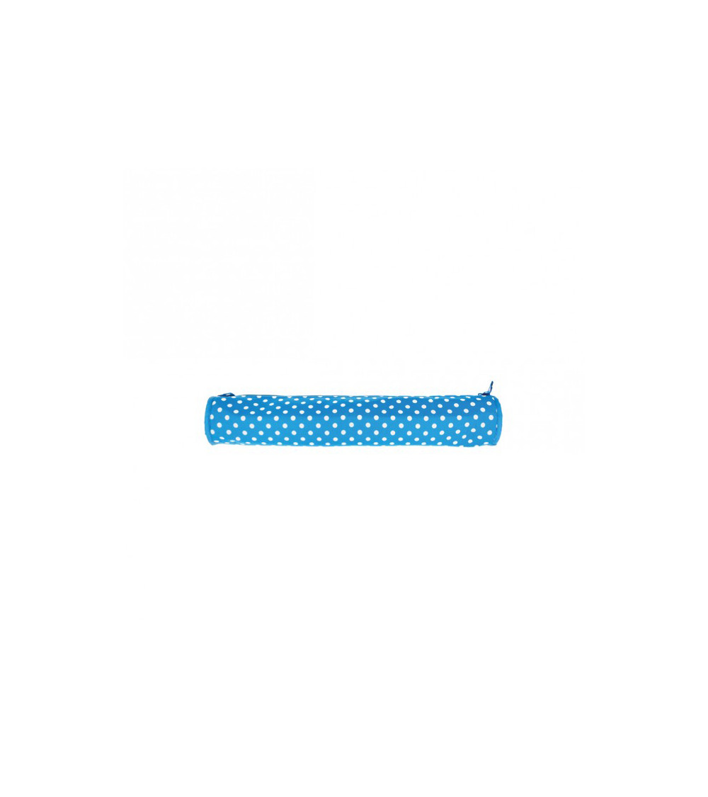 Knitting needle bag in quilted fabric 45cm blue dots