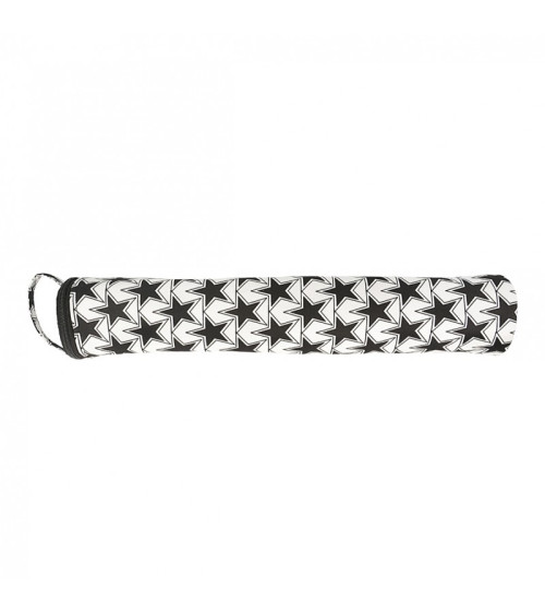 Knitting needle bag in quilted fabric 45cm large black and white stars