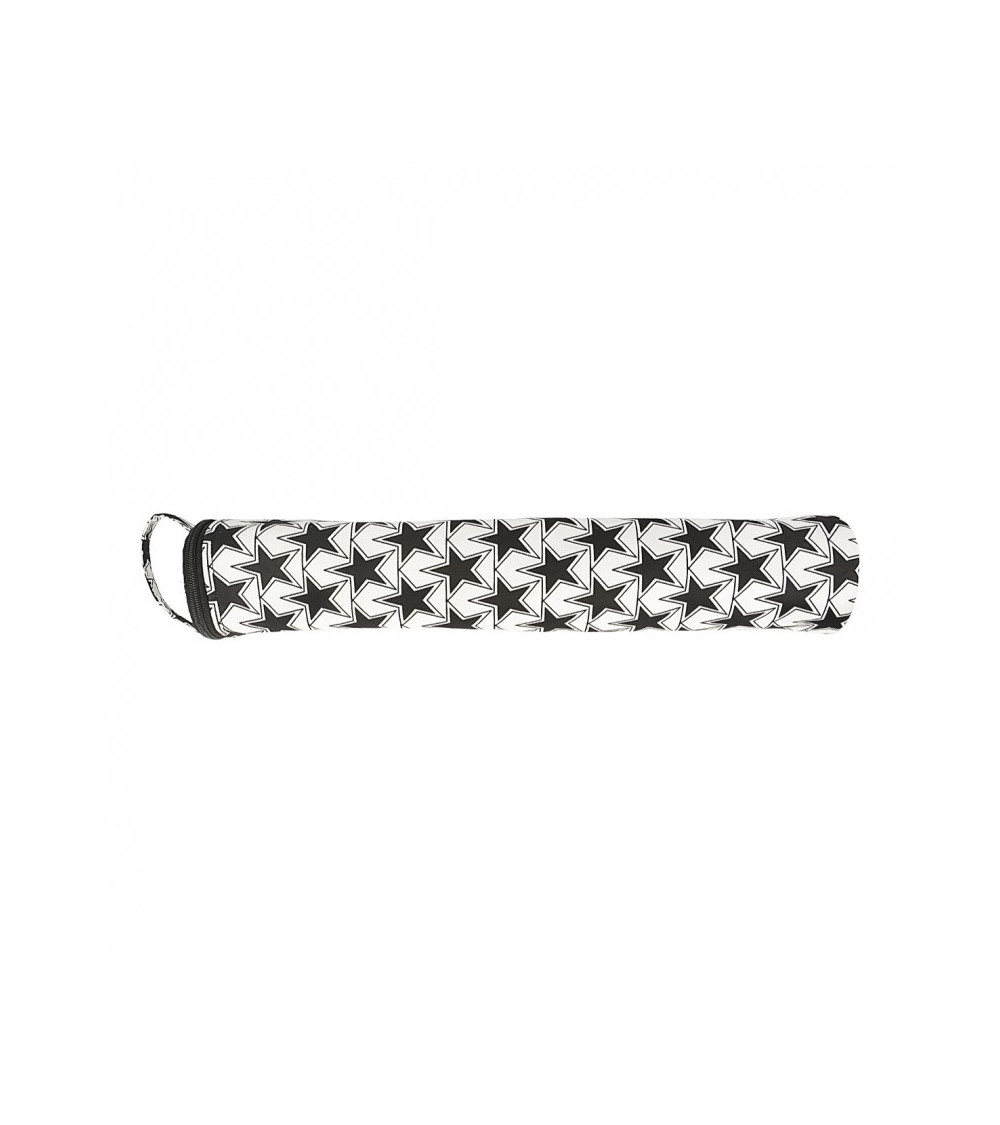 Knitting needle bag in quilted fabric 45cm large black and white stars