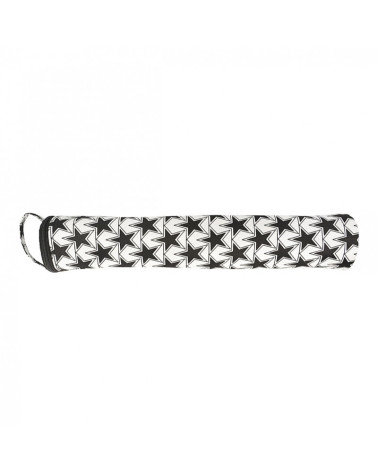 Quilted fabric knitting needle bag 45cm large black and white stars