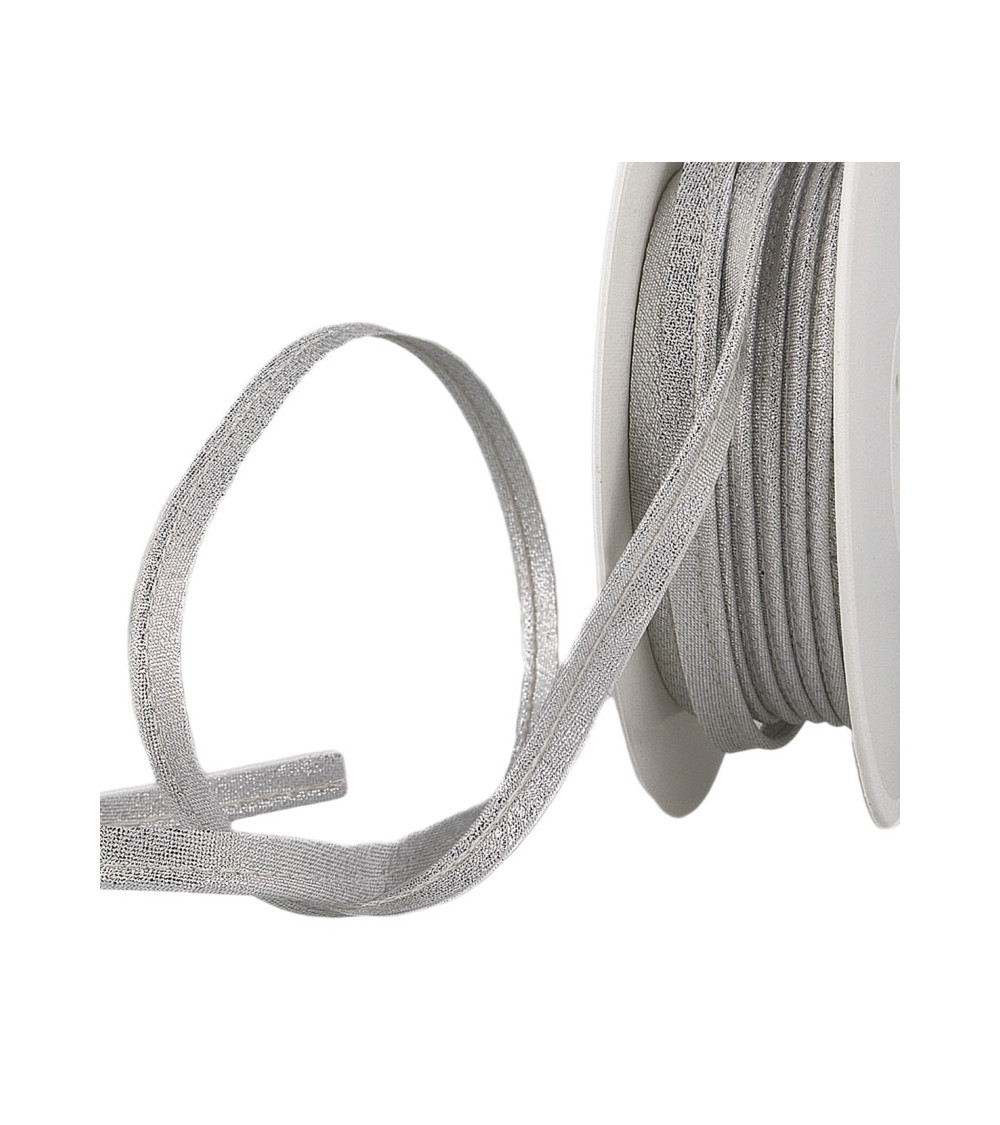 15-m-Spule. Silberfarbene Metallpaspelierung, 20 mm