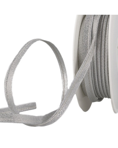 15-m-Spule. Silberfarbene Metallpaspelierung, 20 mm