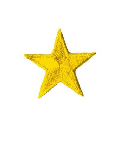 Yellow star iron-on patch 3cm