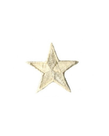 Beige star iron-on patch 3cm