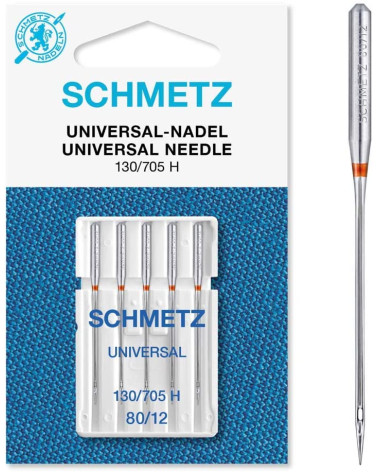 5 Schmetz universal needles 130/705 H size 80