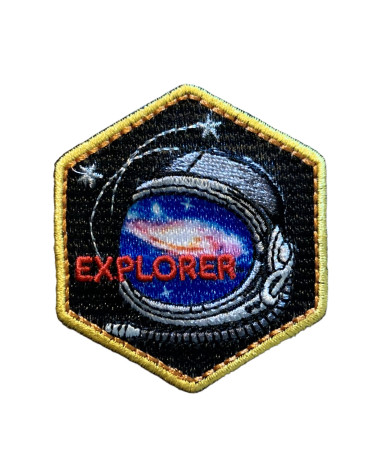 Set of 3 explorer iron-on patches 5 cm x 4 cm