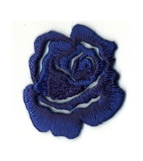 Ecusson thermocollant petite rose bleu